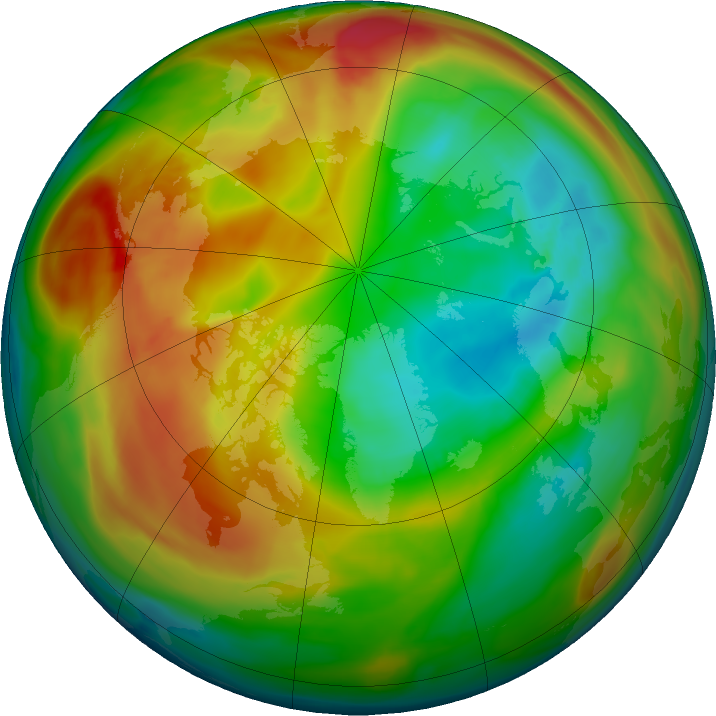 Arctic ozone map for 28 January 2018